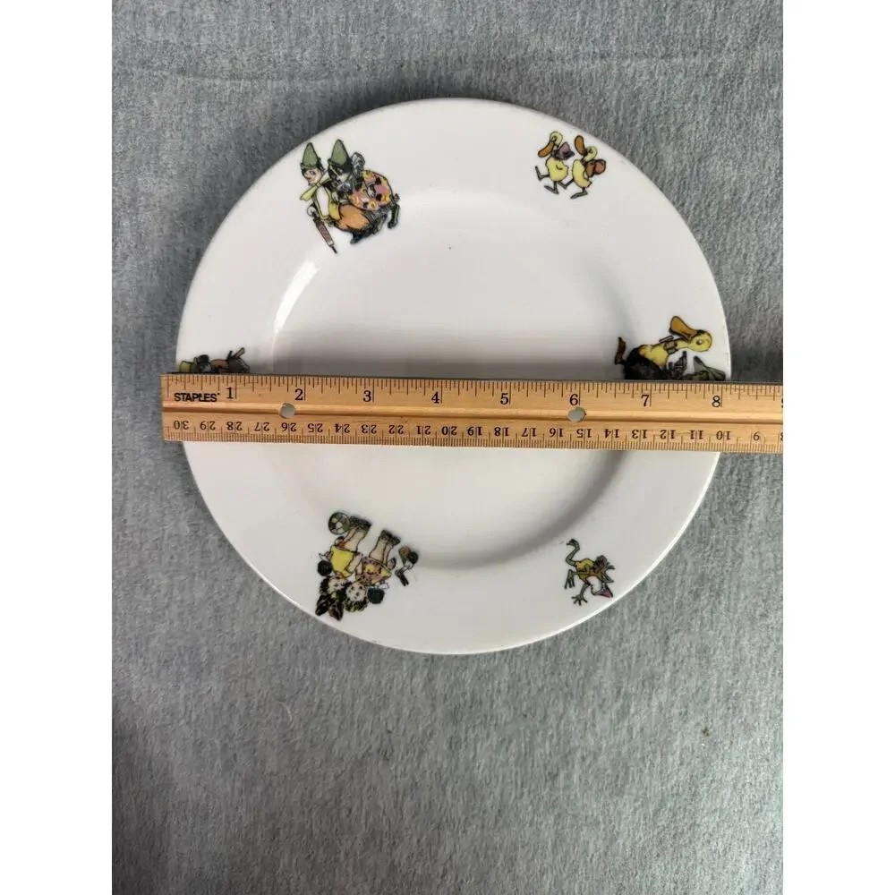 Vintage Mayer China Toyland Child's Plate & Bowl Set Puppies Ducks Frogs
